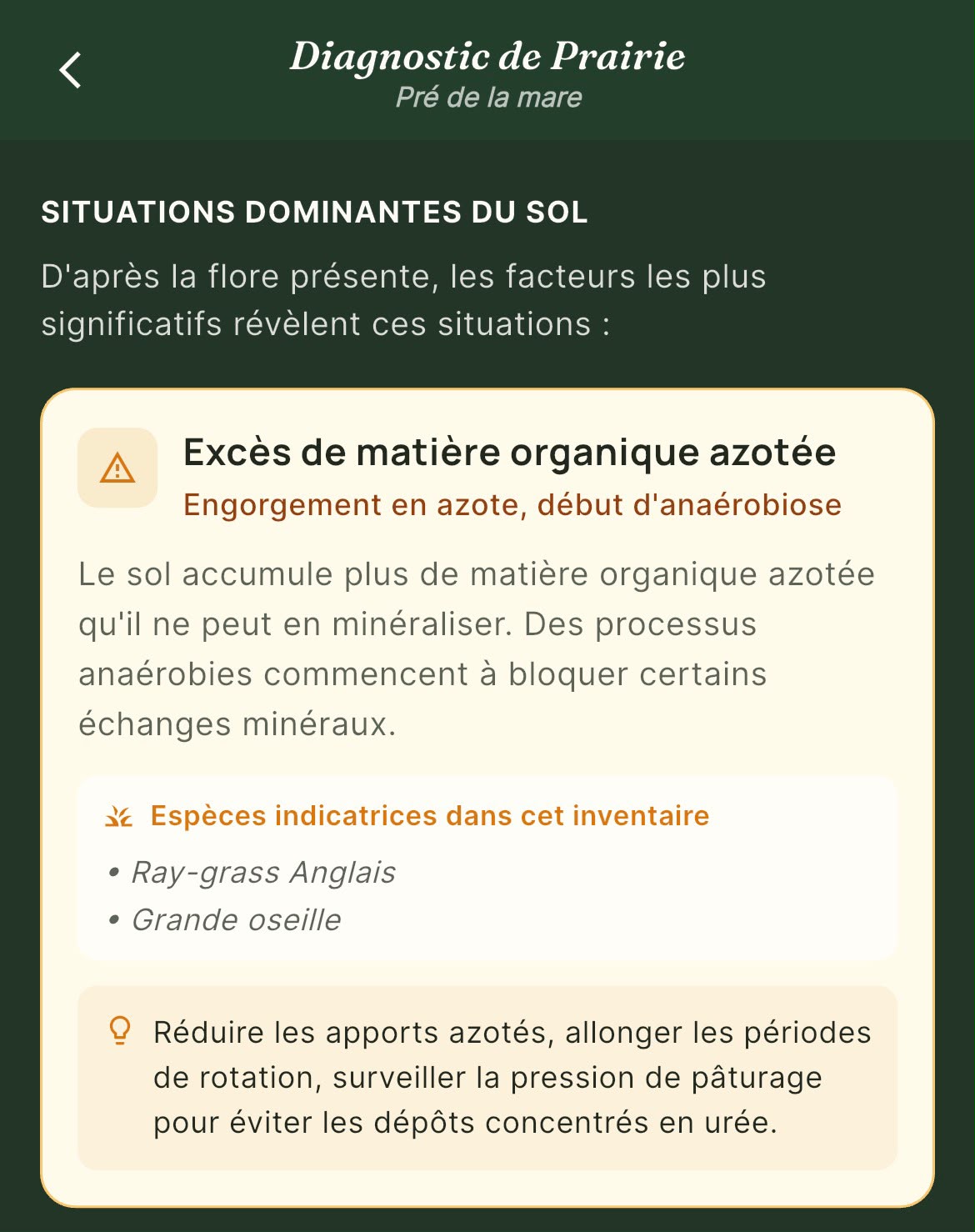 Diagnostic de prairie Eponia — situations dominantes du sol et espèces indicatrices