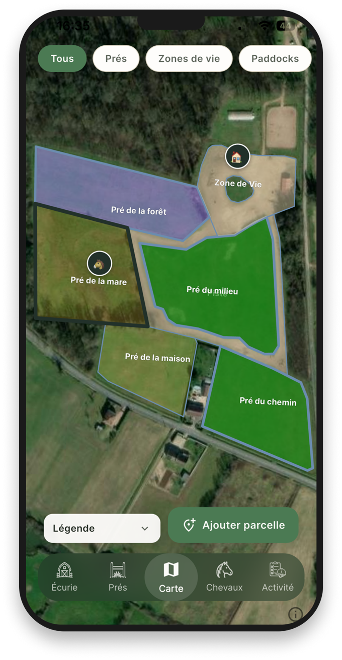 Carte des parcelles Eponia — visualisez et pilotez vos pâturages