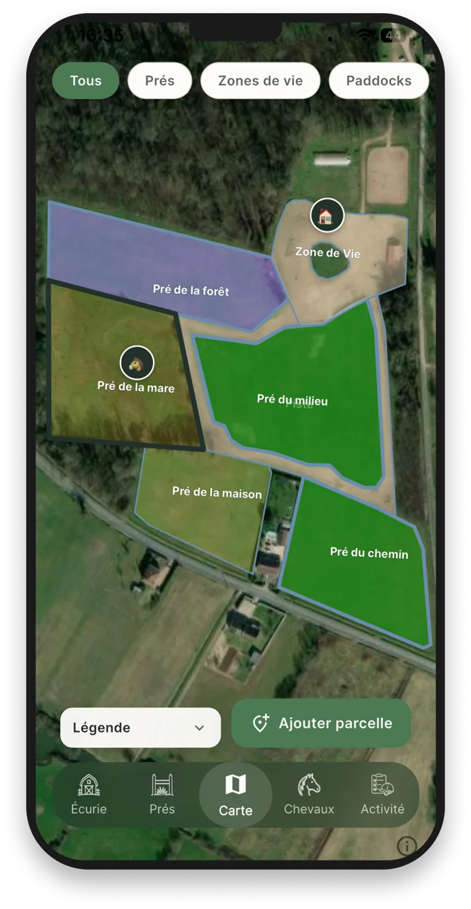 Carte des parcelles Eponia — visualisez et pilotez vos pâturages